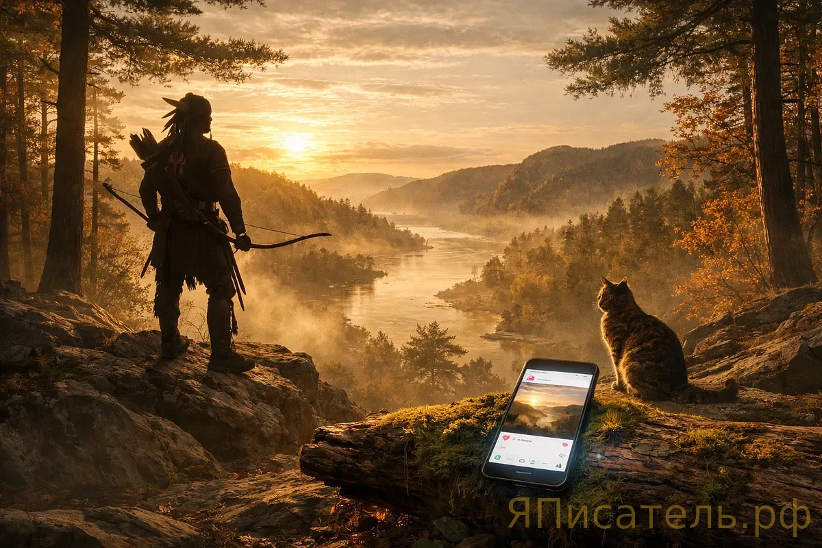 Чингачгук ведёт сторис из леса 1757 года