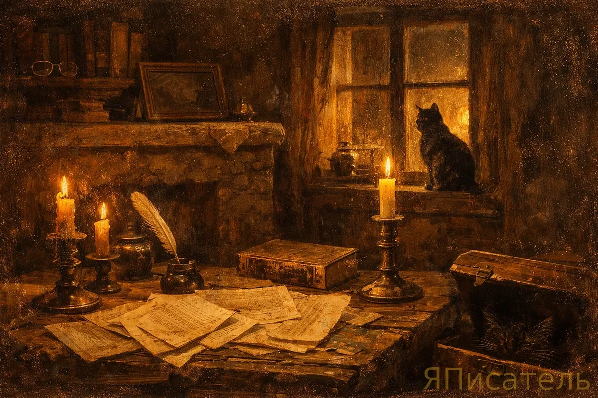 Зимний вечер в деревне