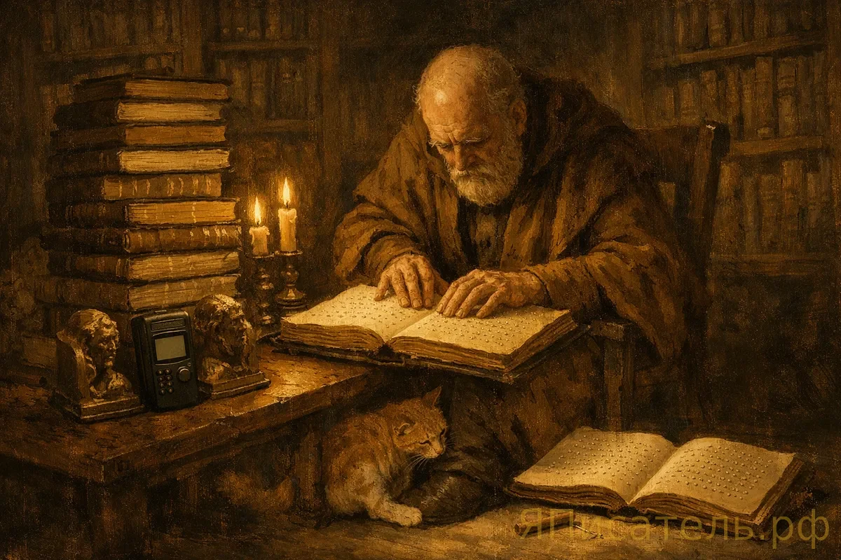 Слепой библиотекарь из Буэнос-Айреса написал от руки сорок семь тетрадей с рецензиями на четырнадцать тысяч книг