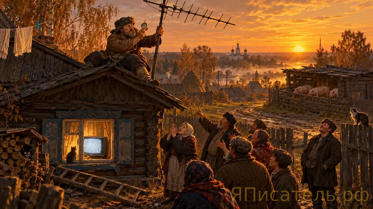 Антенна, или Как Касьян Недосекин телевизор строго на Москву наводил