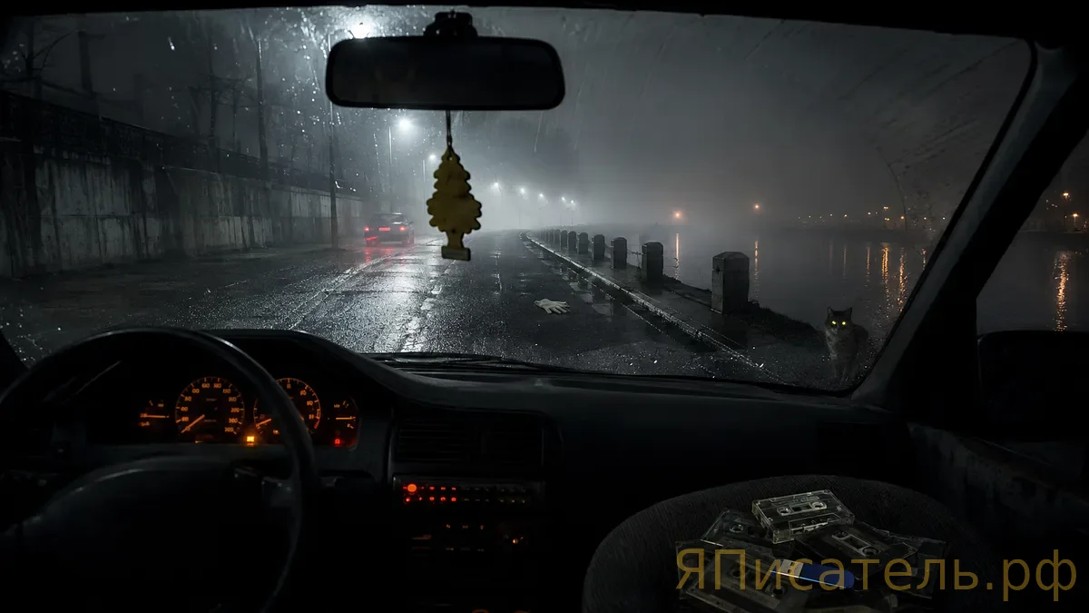 Красный «Москвич» за поворотом