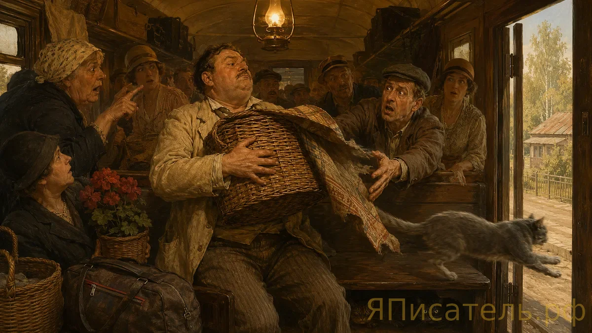 Корзинка, или Как я в дачном поезде чужое добро от хозяина оборонял