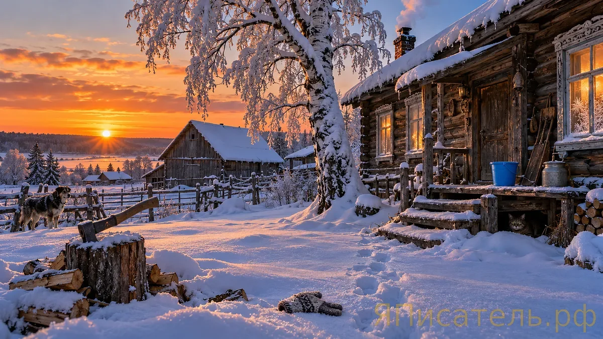 Береза под вечер