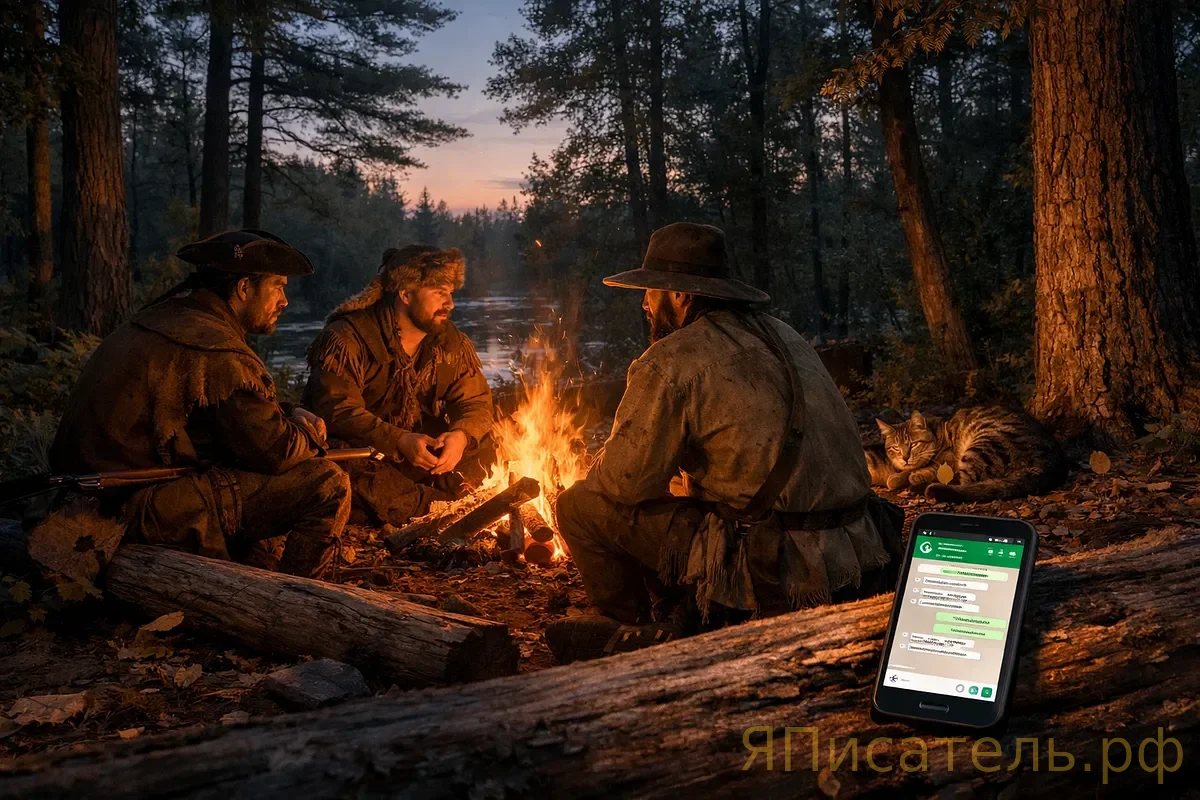 Группа «КВЕСТ 1757»: Натти, Чингачгук и Ункас в WhatsApp