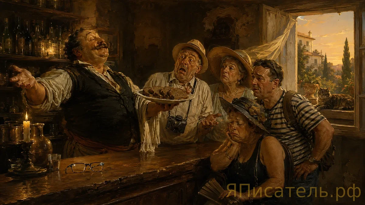 Черный хлеб в баре Барселоны
