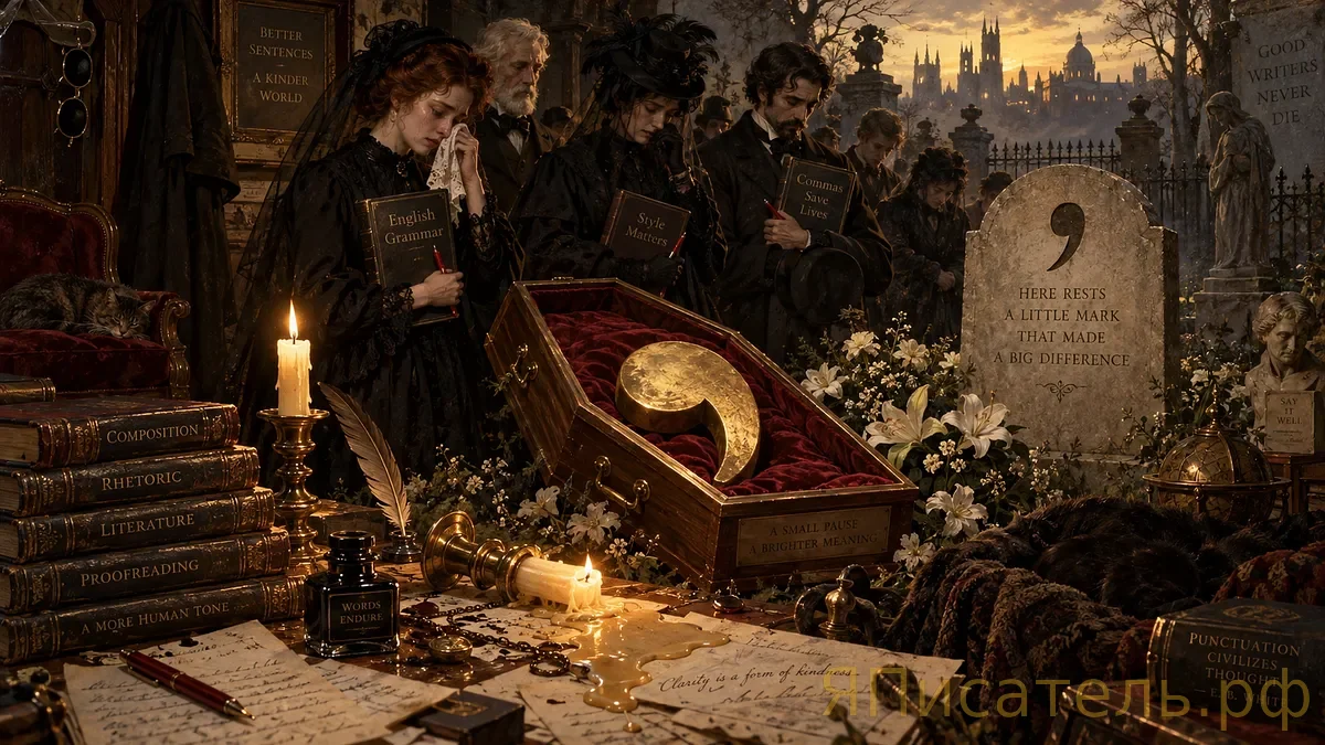The Oxford Comma Funeral